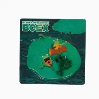 Значок &laquo;Лягушонок&raquo;, с магнитофоном, зелёный