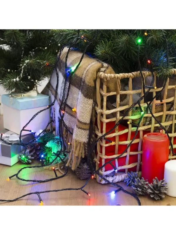 Гирлянда &laquo;Нить&raquo; 20 м, IP20, тёмная нить, 200 LED, свечение мульти, 8 режимов, 220 В