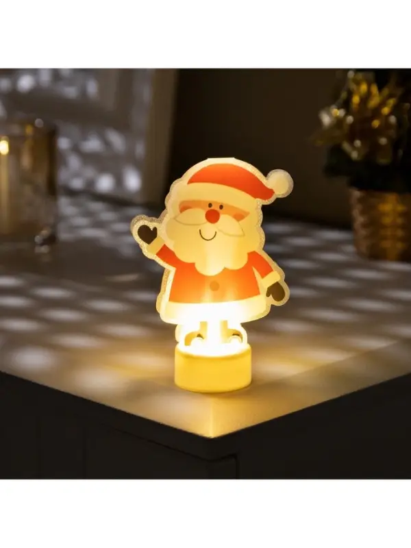 Световая картинка на подставке &laquo;Дед Мороз&raquo;, 11 см, 1 LED, от батареек, свечение тёплое белое