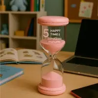 Песочные часы на 5 минут &laquo;Макарун&raquo;, 4.4&times;9.8 см, розовые