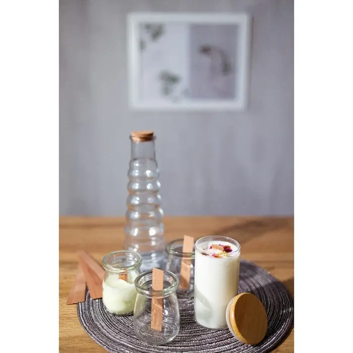 Банка для сыпучих Доляна «Парфе», 100 мл, 5.7×7 см, с пробковой крышкой, стекло, прозрачная