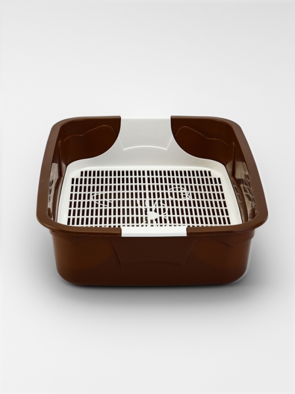 Туалет с сеткой, 44х33х11,5 см, коричневй/белый