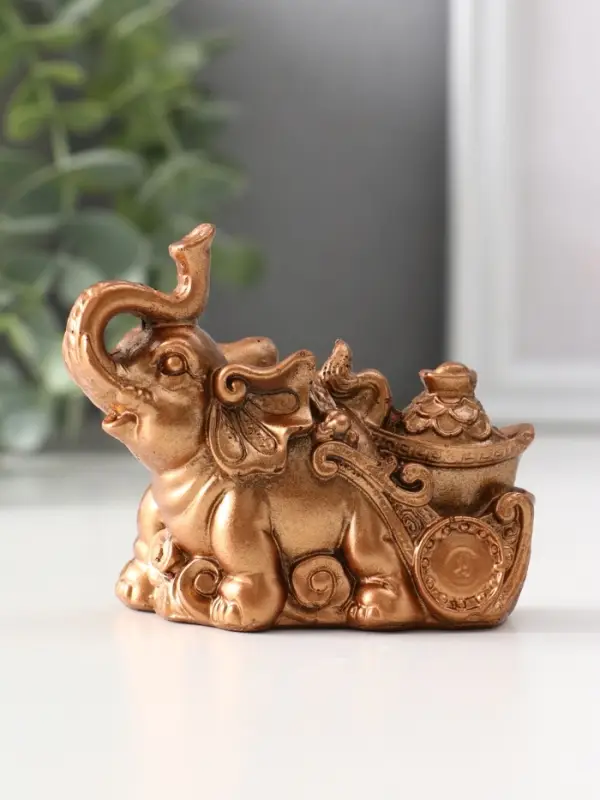 Фигура «Слоник с мешком денег», 6.5×4×8.5 см, бронза