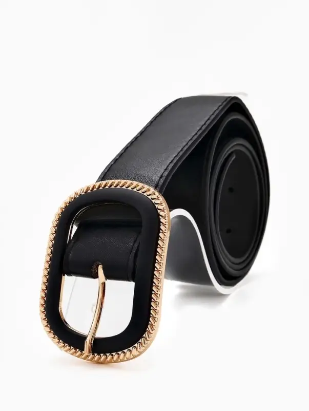 Ремень женский, 110&times;3 см, пряжка пластик, золотистая, чёрный