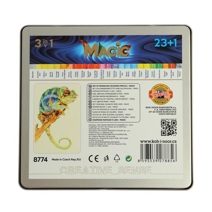 Карандаши цветные цельнографитовые K-i-N PROGRESSO MAGIC 8774 24цв +блендер, мет/пен Карандаши цветные цельнографитовые K-i-N PROGRESSO MAGIC 8774 24цв +блендер, мет/пен