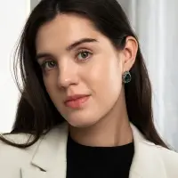 Серьги со стразами &laquo;Морское сияние&raquo;, цвет изумрудный в чернёном серебре