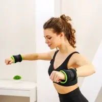 Утяжелители неопреновые ONLYTOP, 2 шт. &times; 0.25 кг, цвет чёрный/салатовый