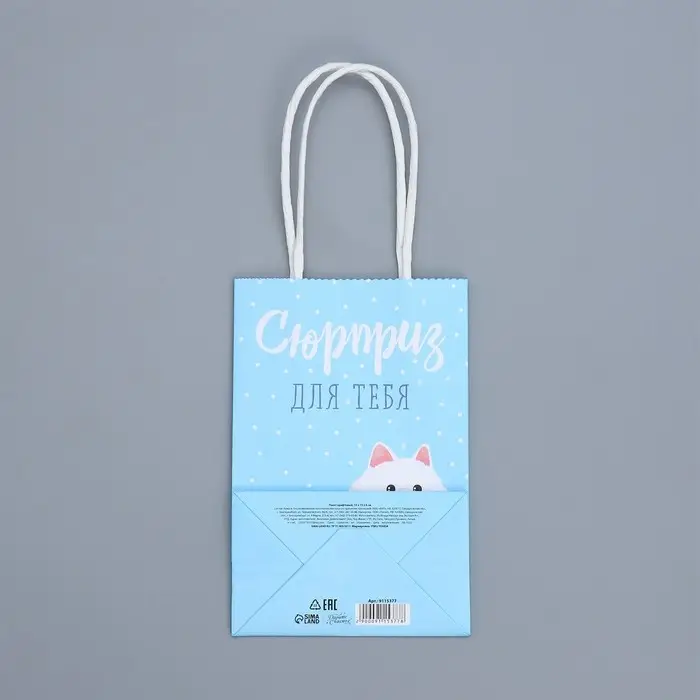 Пакет подарочный крафтовый, упаковка, «Сюрприз для тебя», 15 х 10 х 6 см Пакет подарочный крафтовый, упаковка, «Сюрприз для тебя», 15 х 10 х 6 см