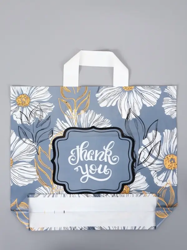 Пакет с петлевой ручкой "Лепестки" 35 х 30 х 8, см, 60 мкм