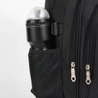 Рюкзак школьный на молнии, с карманами, однотонный, 31&times;14&times;46 см, чёрный