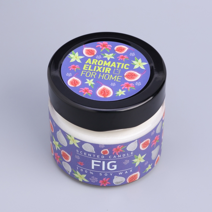 Свеча ароматическая в банке  Свеча ароматическая в банке "Спелый инжир", совый воск, 80 г