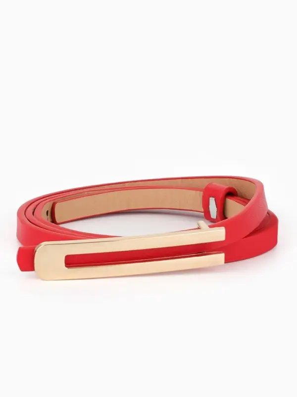 Ремень женский, 0.8&times;110 см, гвоздик, золотистая пряжка, красный