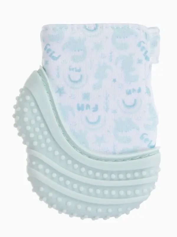 Прорезыватель на ручку для зубов &laquo;Дино&raquo;, светло-серый