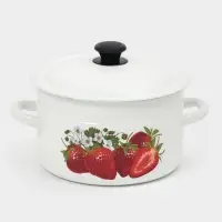 Кастрюля эмалированная, 5 л, d=23.5 см, с крышкой, белая