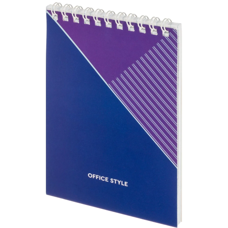 Блокнот А6 108x146,40л,гребень, картон,клетка, синяя