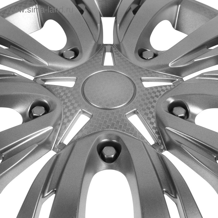 Колпаки колесные R16 Колпаки колесные R16 "ЛИОН", серебристый, набор 4 шт