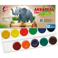 Краски акварельн. Луч Zoo(Мини) 12цв карт уп б/кисти