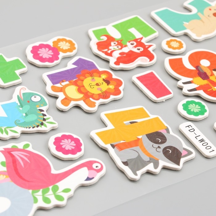 Наклейка EVA, бумага Наклейка EVA, бумага "Голография. Интересные цифры" 14,5х31 см