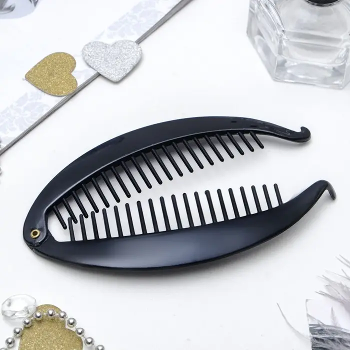 Банан для волос «Классика», овал, 6.2×13.5 см, чёрный Банан для волос «Классика», овал, 6.2×13.5 см, чёрный