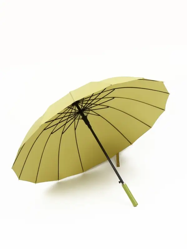 Зонт - трость полуавтоматический &laquo;Однотон&raquo;, 16 спиц, R=51/60 см, d=102 см, светло-зелёный