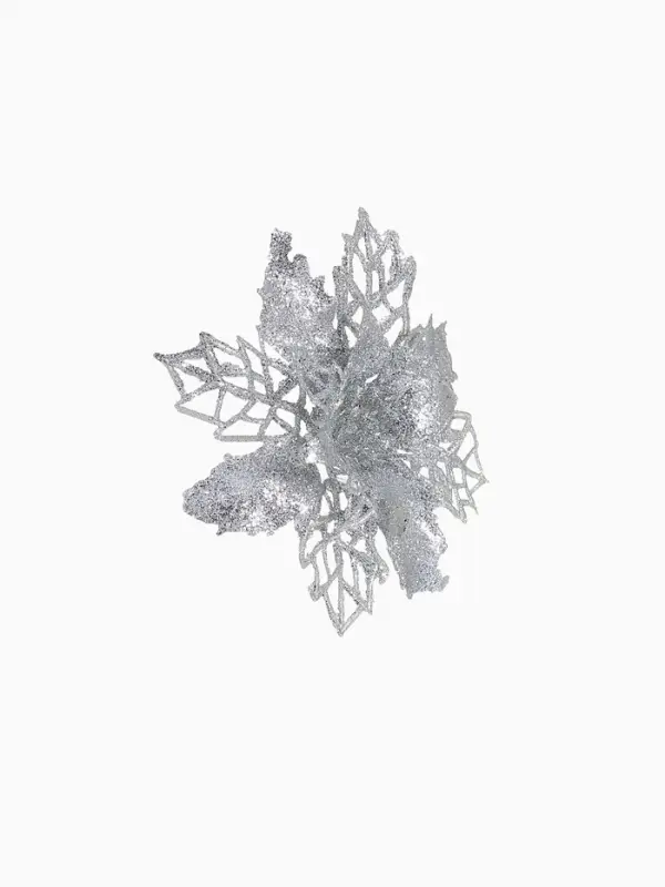 Ёлочные игрушки 4 шт. &laquo;Зимнее волшебство. Цветы ажурные - блеск&raquo;, 8&times;8 см, МИКС