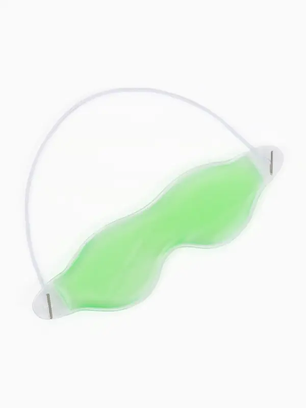 Маска для лица гидрогелевая, охлаждающая/согревающая, 18.5&times;5 см, зелёная