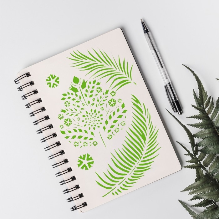 Трафарет пластик "Листья" 21х29,7 см