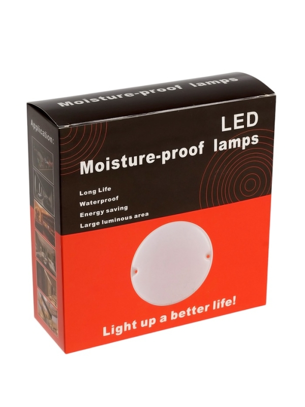 Светильник светодиодный, 18 Вт, IP54, 4000К, 220 В, круг, белый