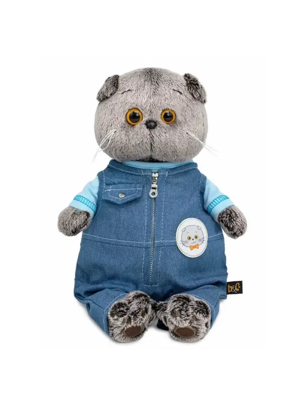 Мягкая игрушка Мягкая игрушка "Кот Басик в комбинезоне "Деним", 22 см Ks22-296