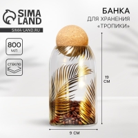 Банка для хранения сыпучих продуктов и круп «Тропики», 800 мл