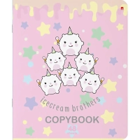 Тетрадь общая А5 ,48л, клетка,скрепка, МОРОЖЕНКИ, 5 шт в уп,7-48-780/5