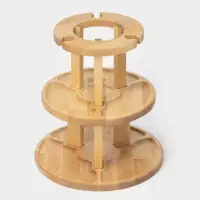 Менажница Adelica, 3-х ярусная с подставкой для вина, d=30&times;1.8 см, d=26&times;1.8 см, d=20&times;1.8 см, дерево берёза, в подарочной коробке