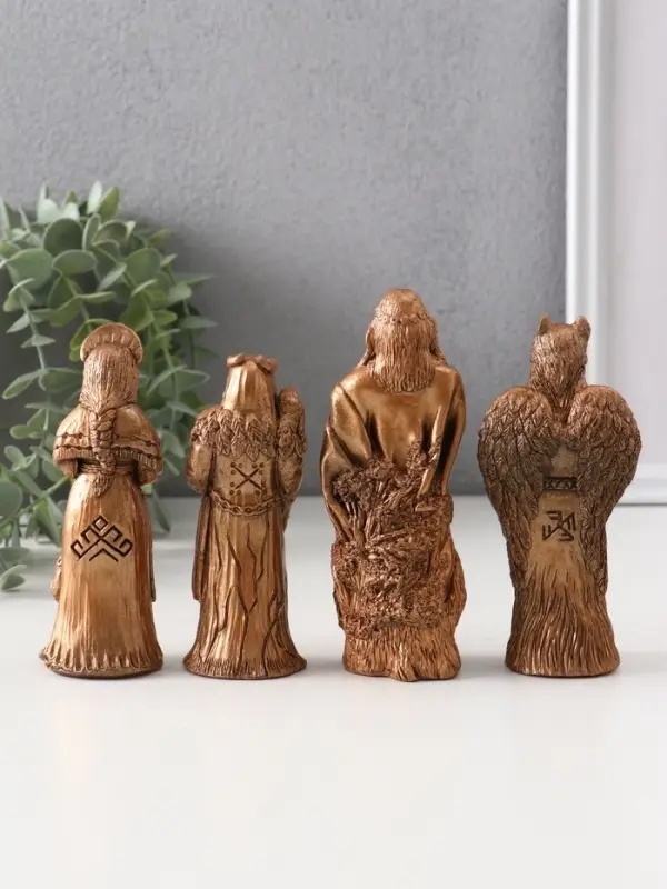 Фигуры "Славянские боги" набор 4 шт, высота от 10,5 до12,5 см, бронза