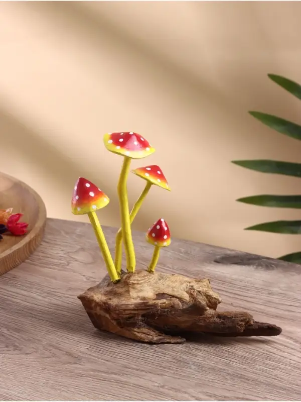 Сувенир &laquo;Грибочки&raquo;, 15&times;10&times;16 см, дерево, жёлто-красный