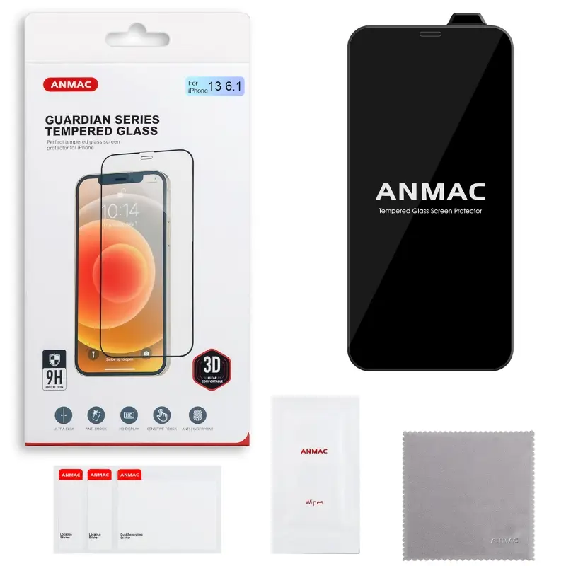 Защитное стекло iPh 13/13 Pro/14/16e 3D ANMAC черный Арт. 1137223 Защитное стекло iPh 13/13 Pro/14/16e 3D ANMAC черный Арт. 1137223