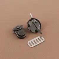 Застёжка для сумки, 2.5×2.5 см, цвет чёрный никель