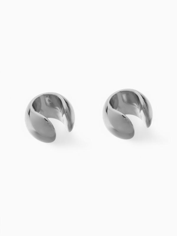Серьги «Каффы» набор 2 шт, объёмные, цвет серебро