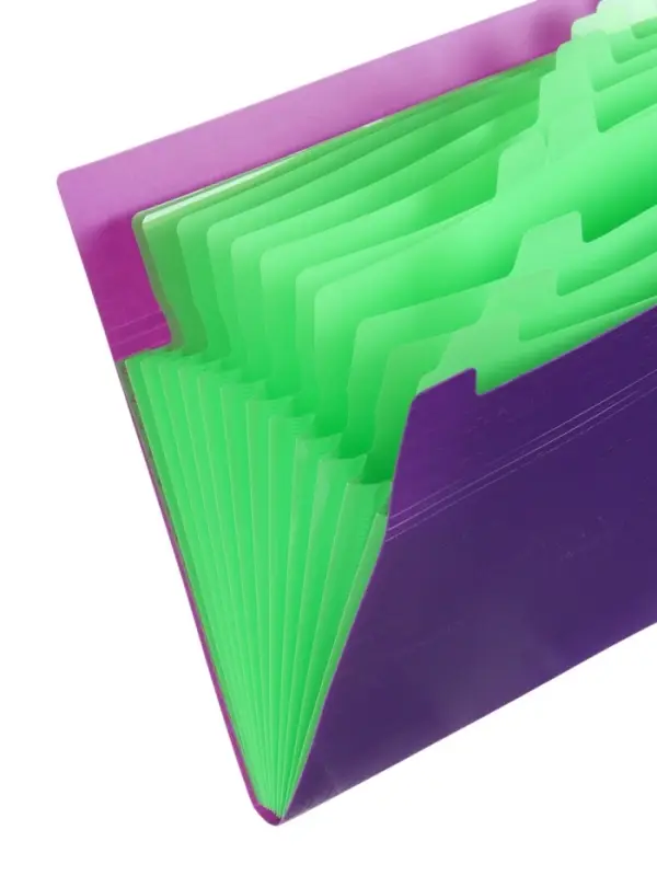 Папка А4 Your Way, 12 отделений, 600 мкм, на кнопке, фиолетовая