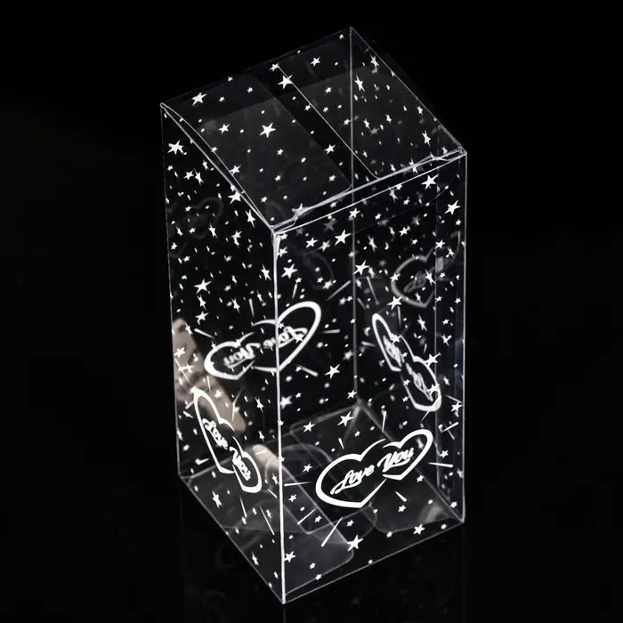 Складная прозрачная коробка из PVC, для упаковки подарков, LOVE YOU, 5×5×12 см Складная прозрачная коробка из PVC, для упаковки подарков, LOVE YOU, 5×5×12 см