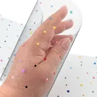 Фатин с разноцветными блёстками, 15 см, 23&plusmn;1 м, 11&plusmn;1 г/м&sup2;, чёрный №40