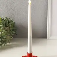 Подсвечник "Сердечко-кружево" металл 7х7,8х2,7 см, красный