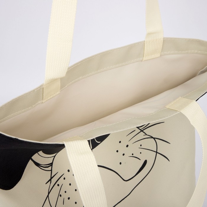 Сумка шопер «Песик», 35×0.5×40 см, бежевый