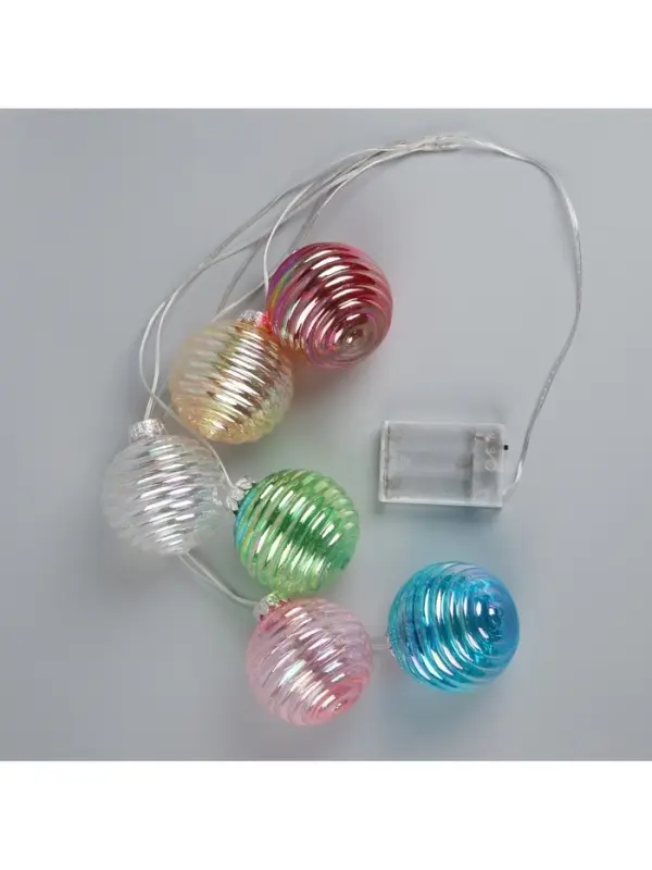 Гирлянда &laquo;Нить-гроздь&raquo; 60 см, прозрачная нить, &laquo;Красочные шары&raquo;, 30 LED, 4.5 В, от батареек AAх3, свечение тёплое белое