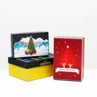 Набор подарочных новогодних коробок 3 в 1 Merry christmas, 23&times;16&times;9.5 - 19&times;12&times;6.5 см