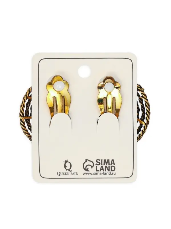 Серьги клипсы для ушей QF &laquo;Гипноз&raquo;, цвет чернёное золото