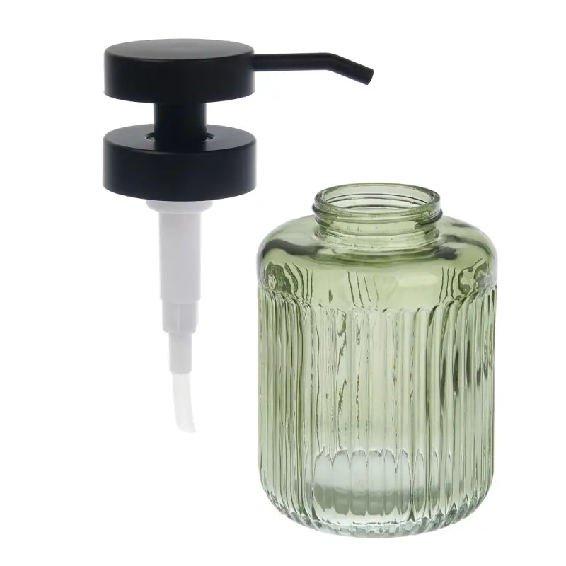 Диспенсер для жидкого мыла тм VETTA Ингрид, 320мл, стекло, зеленый, 8x8x14,5см