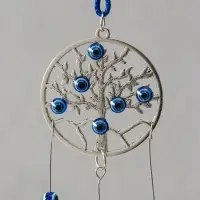 Музыка ветра &laquo;Дерево жизни в круге&raquo;, от сглаза, с кисточкой 2 колокольчика, 22&times;6.5 см