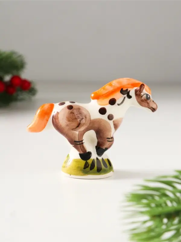 Сувенир Конь Старт, 6х8х8 см, гжель,цвет Сувенир Конь Старт, 6х8х8 см, гжель,цвет