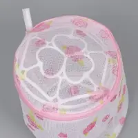 Мешок для стирки белья с диском Доляна, 15×15×13 см, двухслойный, крупная сетка, рисунок МИКС