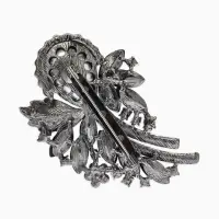 Брошь "Императрица" букет, цвет чёрно-серый в сером